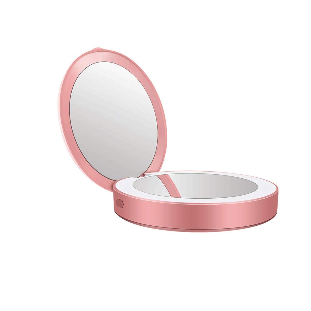 ZCHAN Portable LED Makeup Mirror with Lights - Compact Handheld Vanity Mirror for Travel, Home & Professional Makeup Application (Color: C) - Perfect for On-the-Go Touchups, Salon Use & Dressing Table Organization