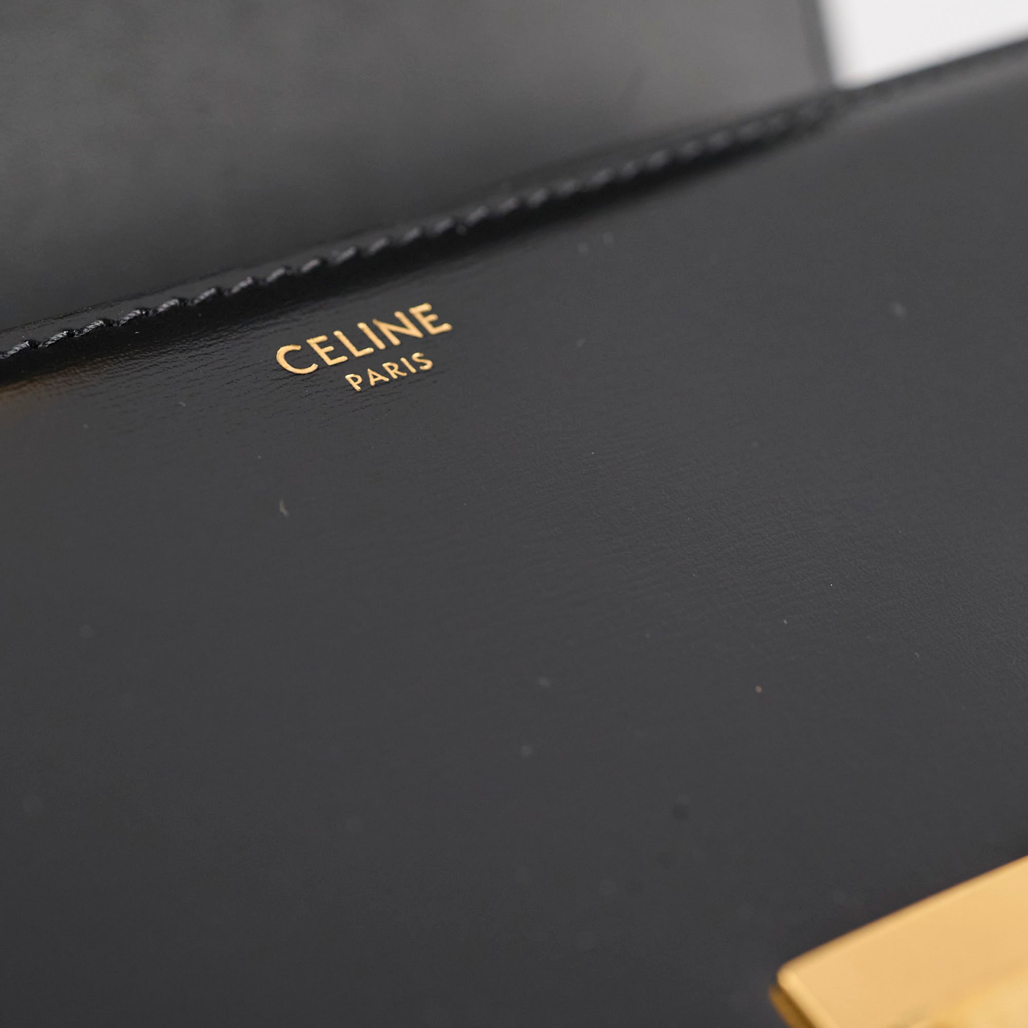 Celine Triomphe Classique Medium Black Leather Shoulder Bag - Luxury Handbag for Women, Perfect for Work, Travel & Evening Events