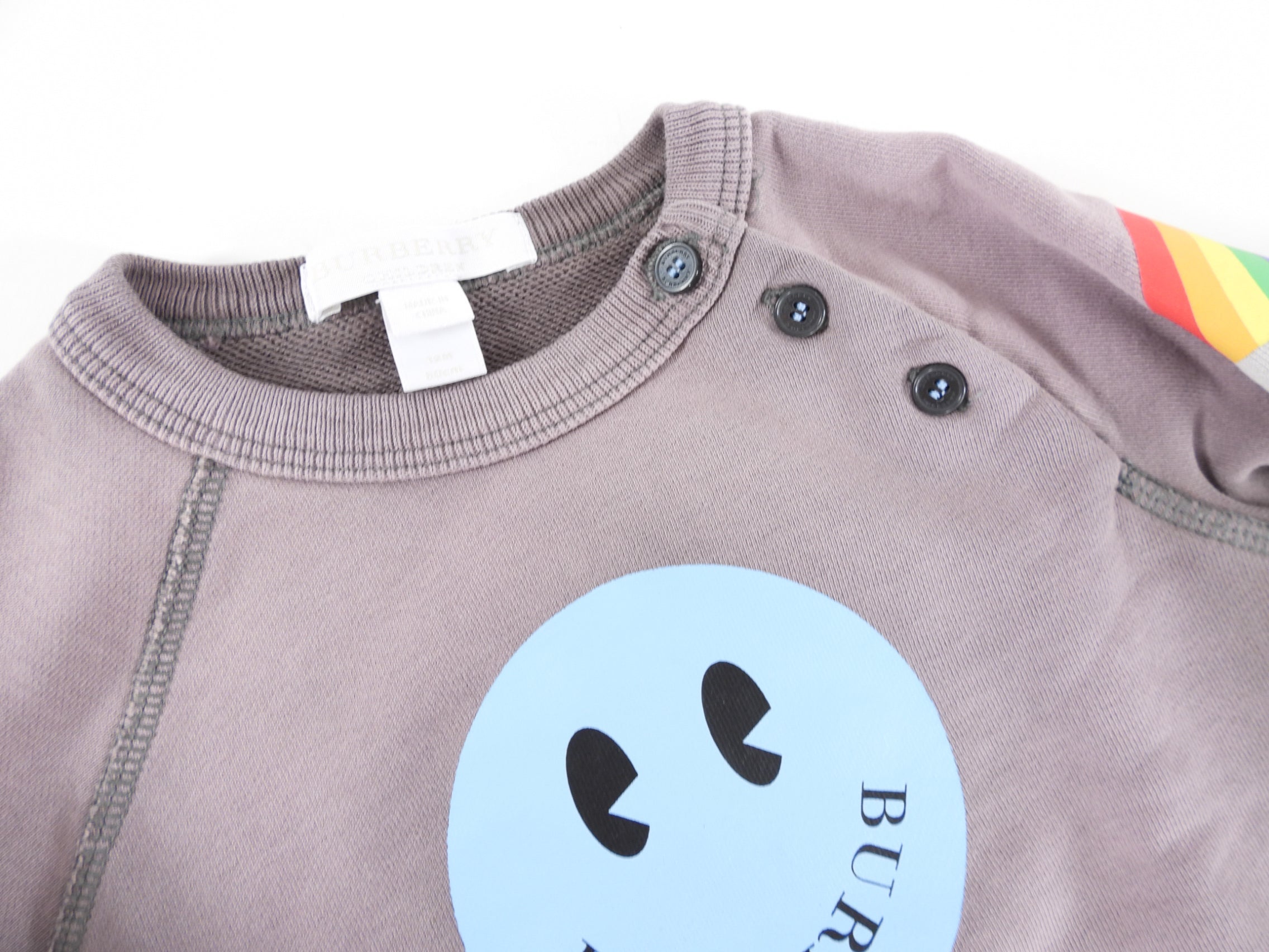 Burberry Kids Rainbow Logo Sweatshirt for Boys & Girls - 12 Months (12M) - Soft Cotton Pullover for Casual Wear & Playdates