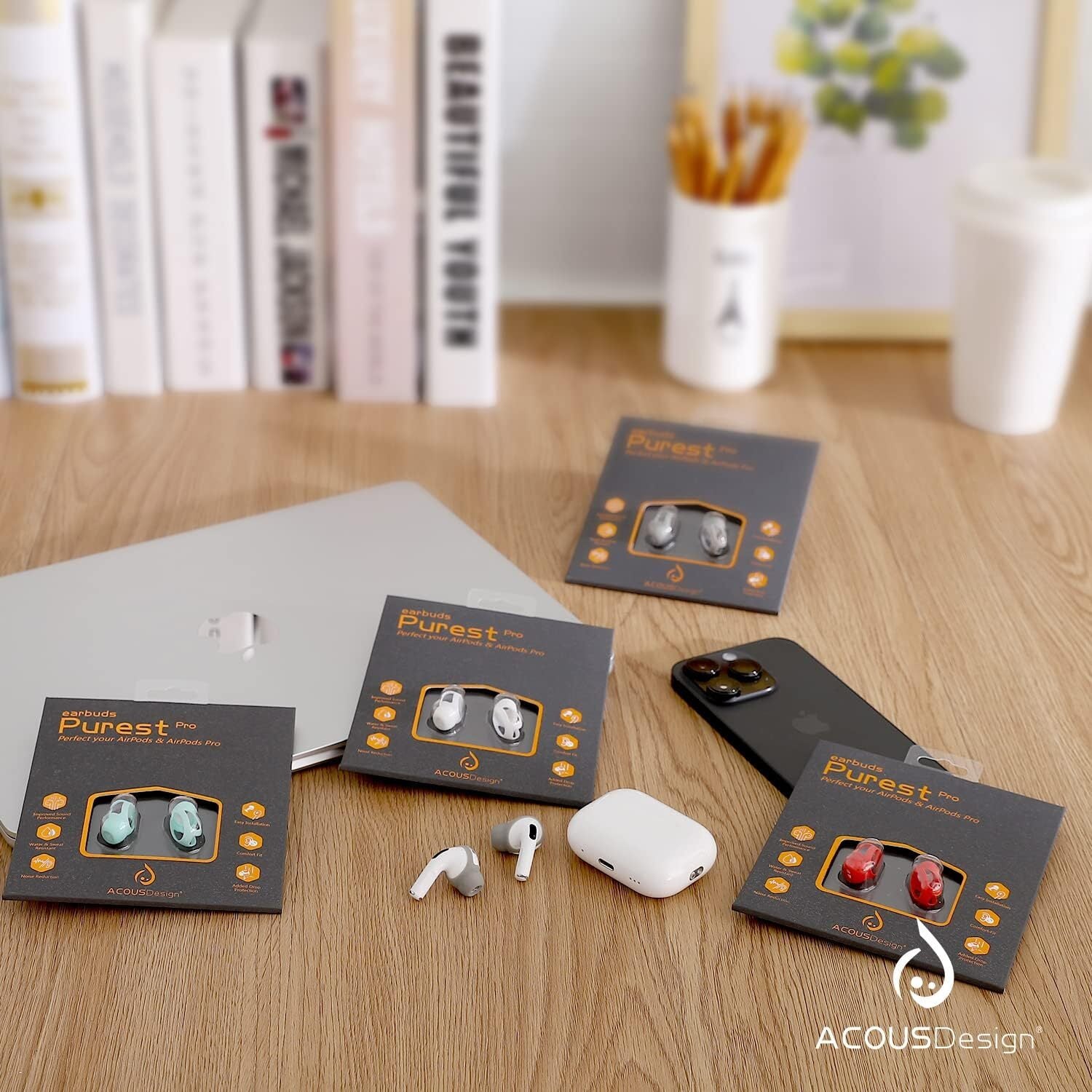 ACOUS Design Purest Pro Earbuds Covers - Powder Red | Premium Silicone Earphone Protection | Perfect for Workouts, Travel & Daily Use