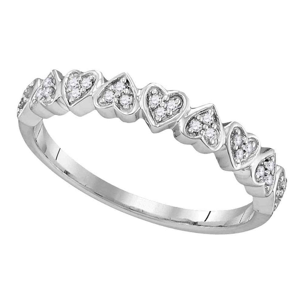 10K White Gold Women's Round Diamond Heart Ring - 1/10 CTTW Genuine Diamond Jewelry - Perfect for Valentine's Day, Anniversary & Romantic Gifts