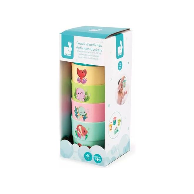 Sea Creature Activity Bath Buckets - Fun Ocean Animal Toys for Kids Bath Time Play - Perfect for Sensory Learning & Toddler Water Play