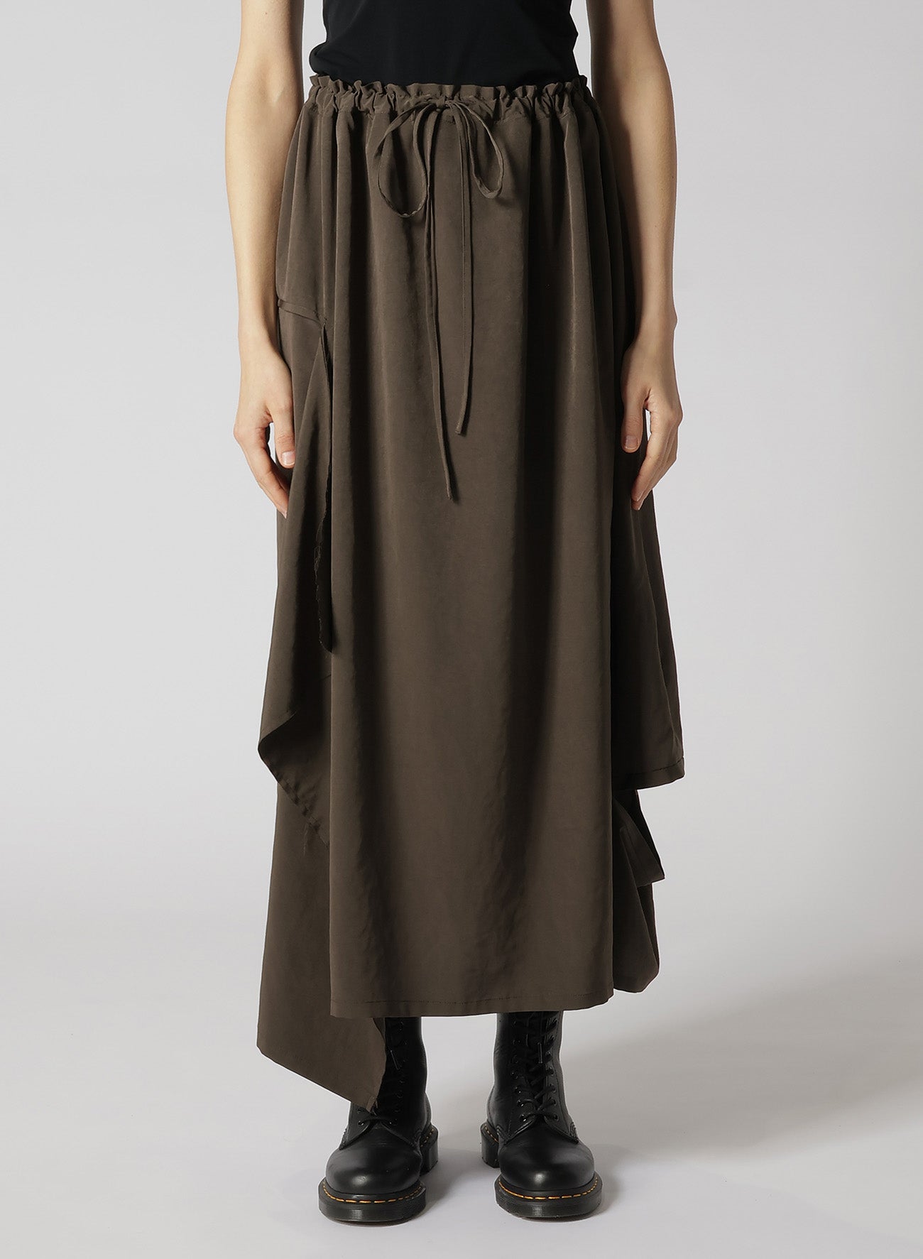 CREPE de CHINE RIGHT DRAPE SKIRT - Flowy A-Line Midi Skirt for Women | Elegant Office Wear & Casual Outfits | Perfect for Work, Dates & Special Occasions