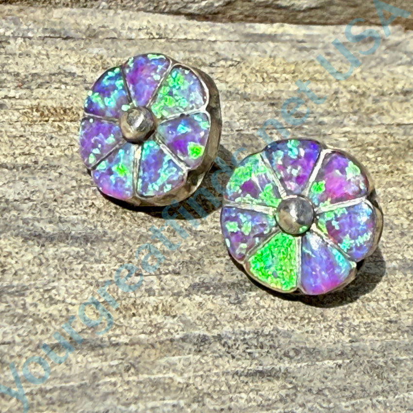 Opal Inlay Sterling Silver Pierced Stud Earrings for Women – Perfect for Everyday Wear & Special Occasions