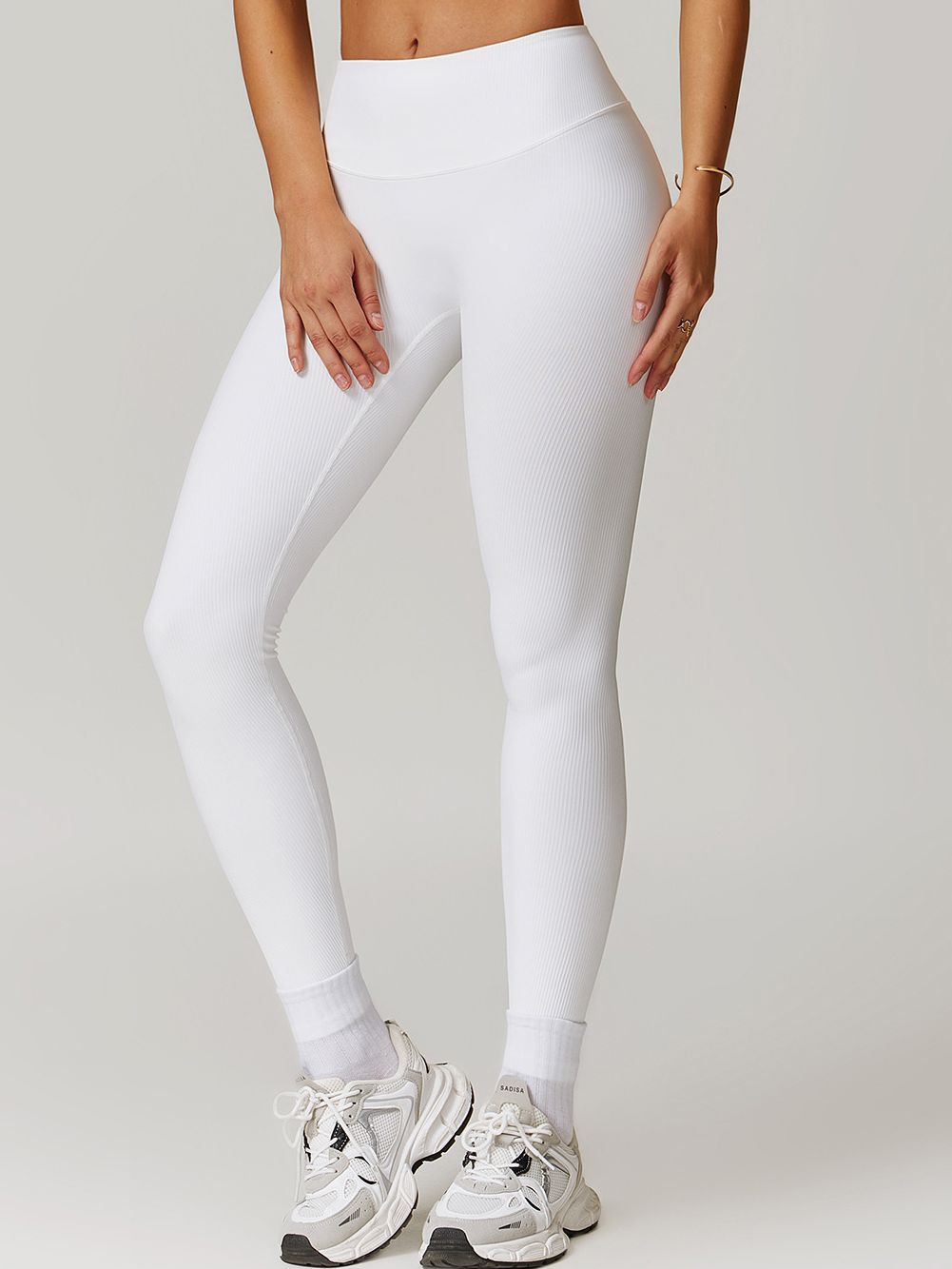 ZASUWA Women's High Waisted Ribbed Leggings - Tummy Control, Butt Lift, Quick Dry & Stretchy Workout Yoga Pants for Gym, Running & Everyday Wear