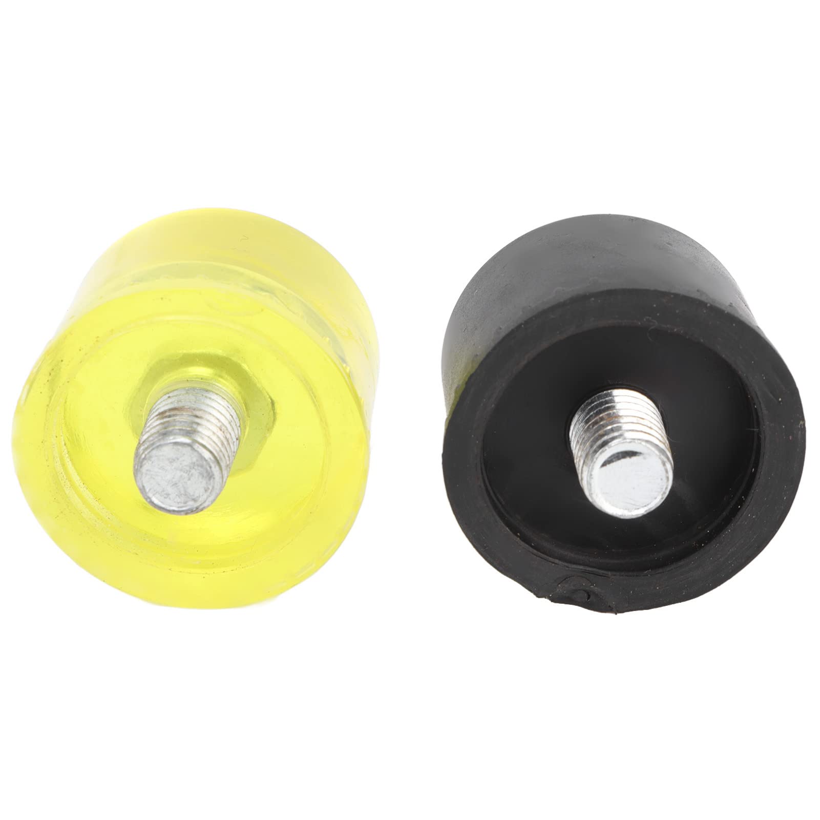 2-Pack Rubber Hammer Replacement Heads - Durable Striking Tips Set for Mallets - Yellow & Black (Φ25mm) - Perfect for Woodworking, Auto Repair & DIY Projects