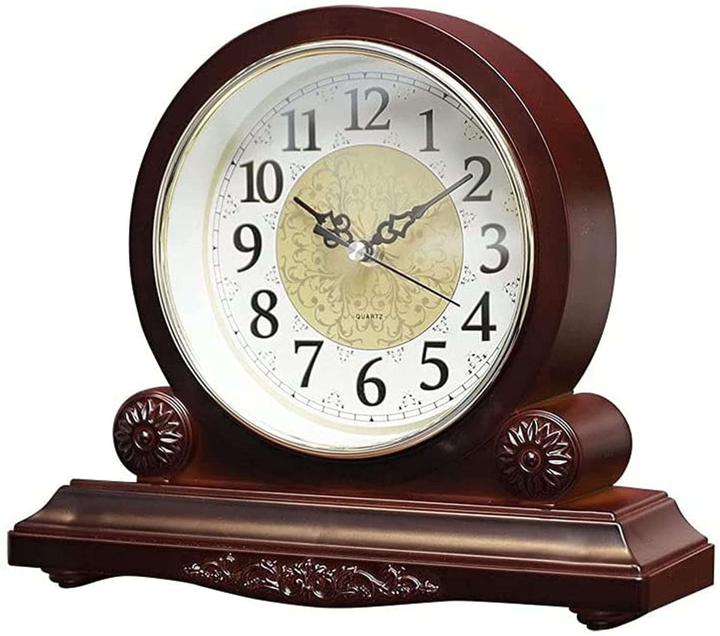 XRSYSM Silent Battery Operated Mantel Clock - Elegant Table Clock for Fireplace, Office Desk & Home Decor | Perfect for Living Room, Bedroom & Shelf Display