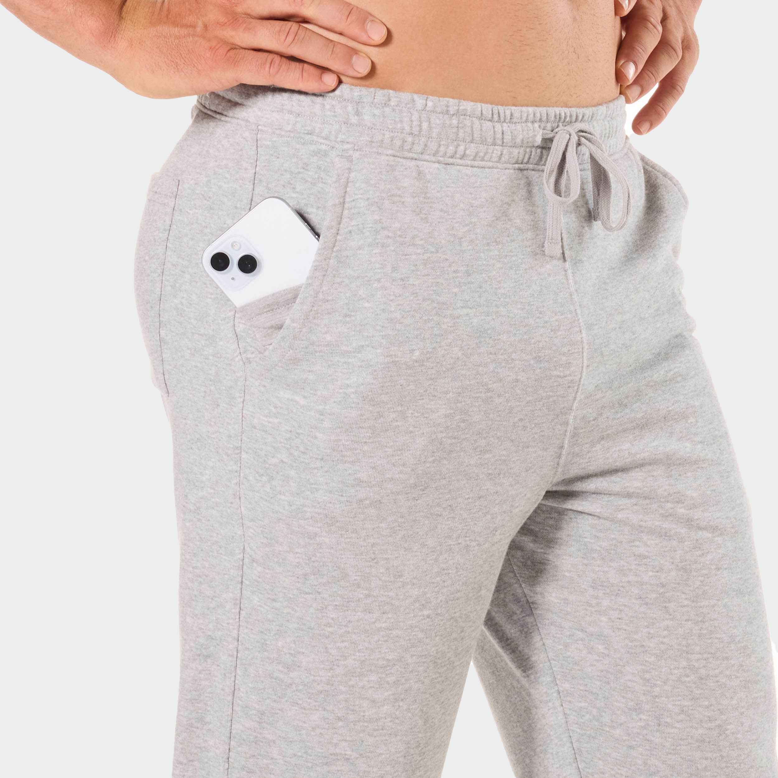 Men's Relaxed Cotton French Terry Sleep Pants - Soft Lounge Pajama Bottoms for Comfortable Sleep & Relaxation at Home - Grey Marle
