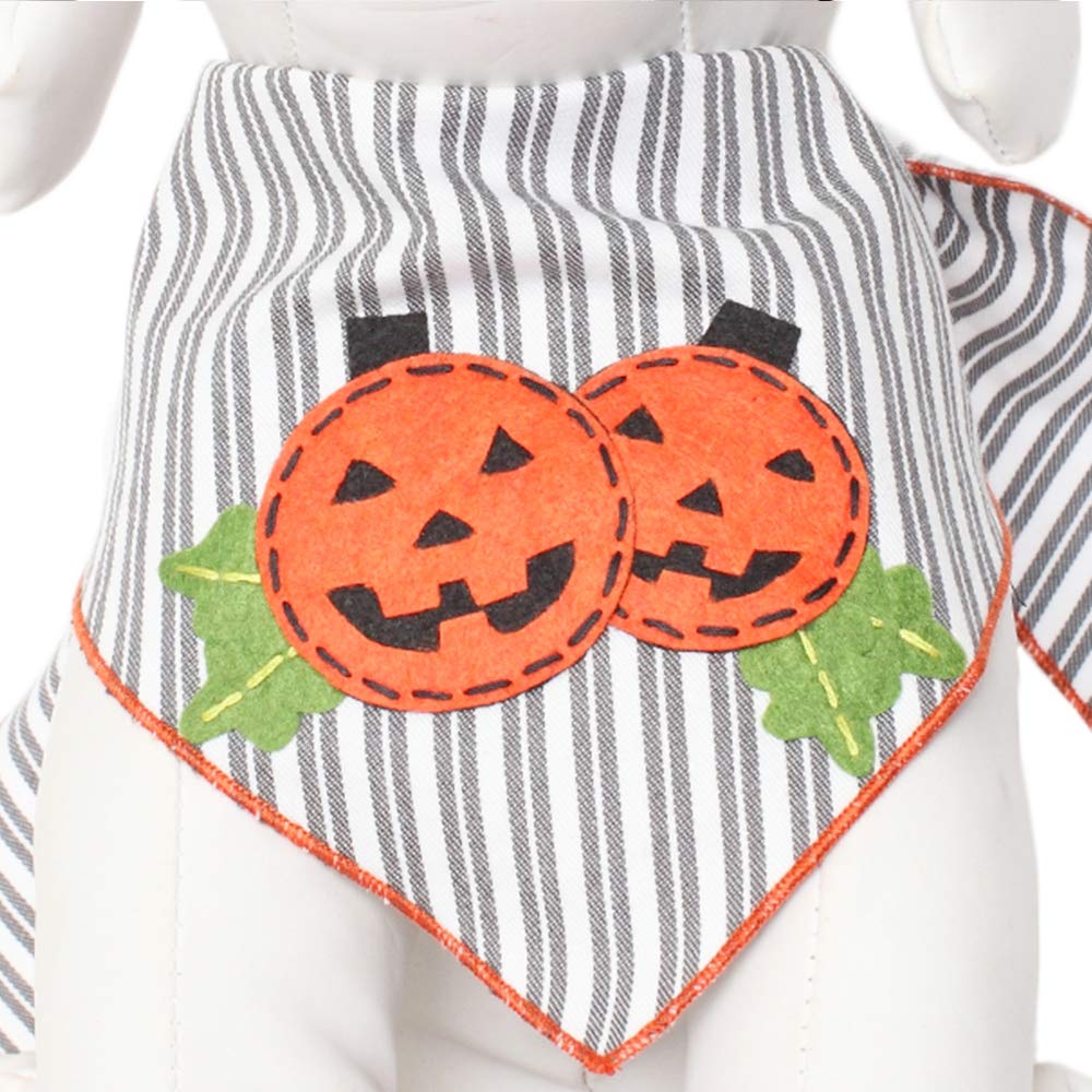 Halloween Dog Bandanas for Medium to Large Dogs - 100% Cotton Pumpkin Design Pet Bandana for Halloween Costumes, Parties & Photo Shoots