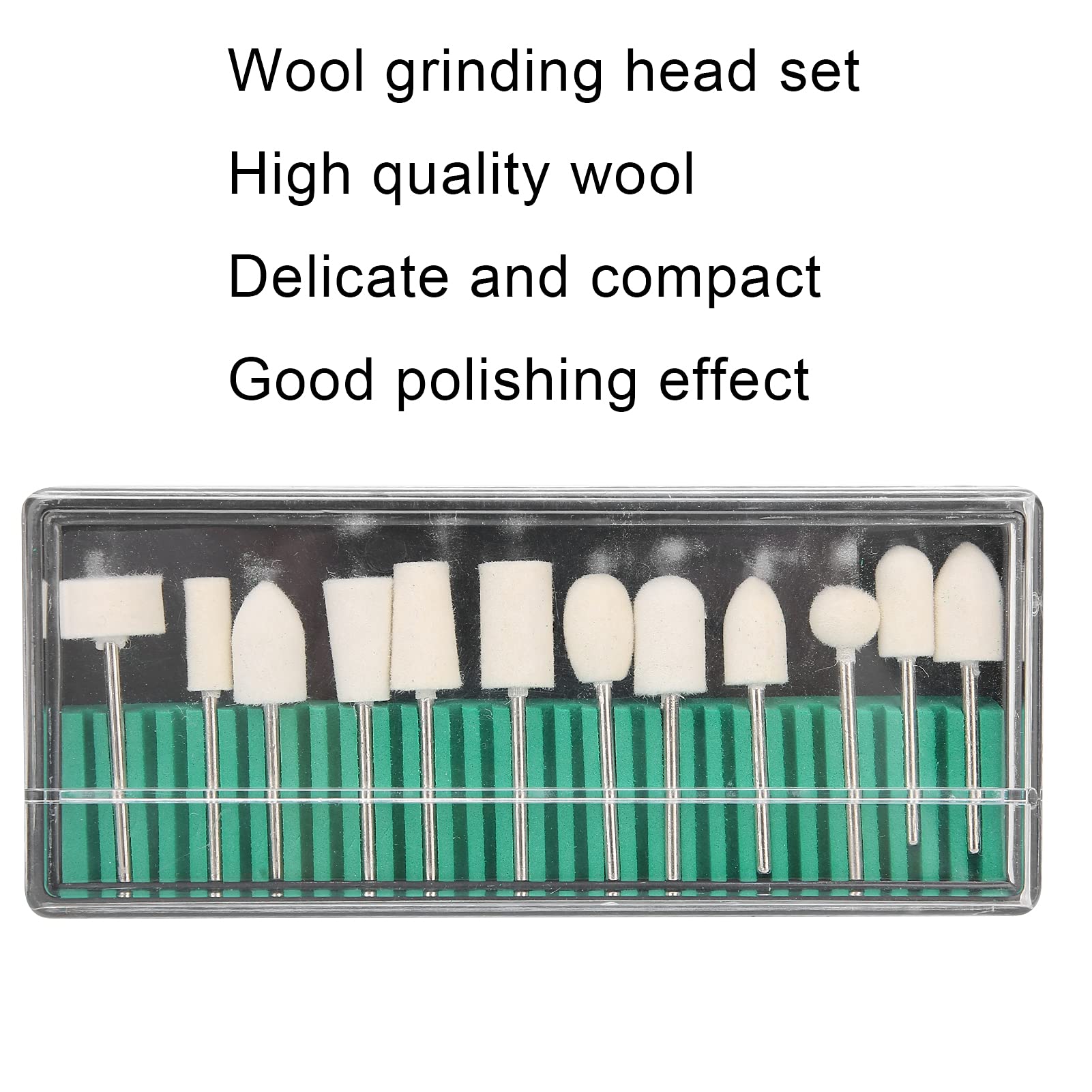 12PCS Wool Felt Nail Drill Bit Set - Professional Nail Grinding & Polishing Heads for Manicure & Pedicure | Portable Nail Drill Accessories Kit for Home & Salon Use | Perfect for Nail Art, Acrylics & Gel Extensions