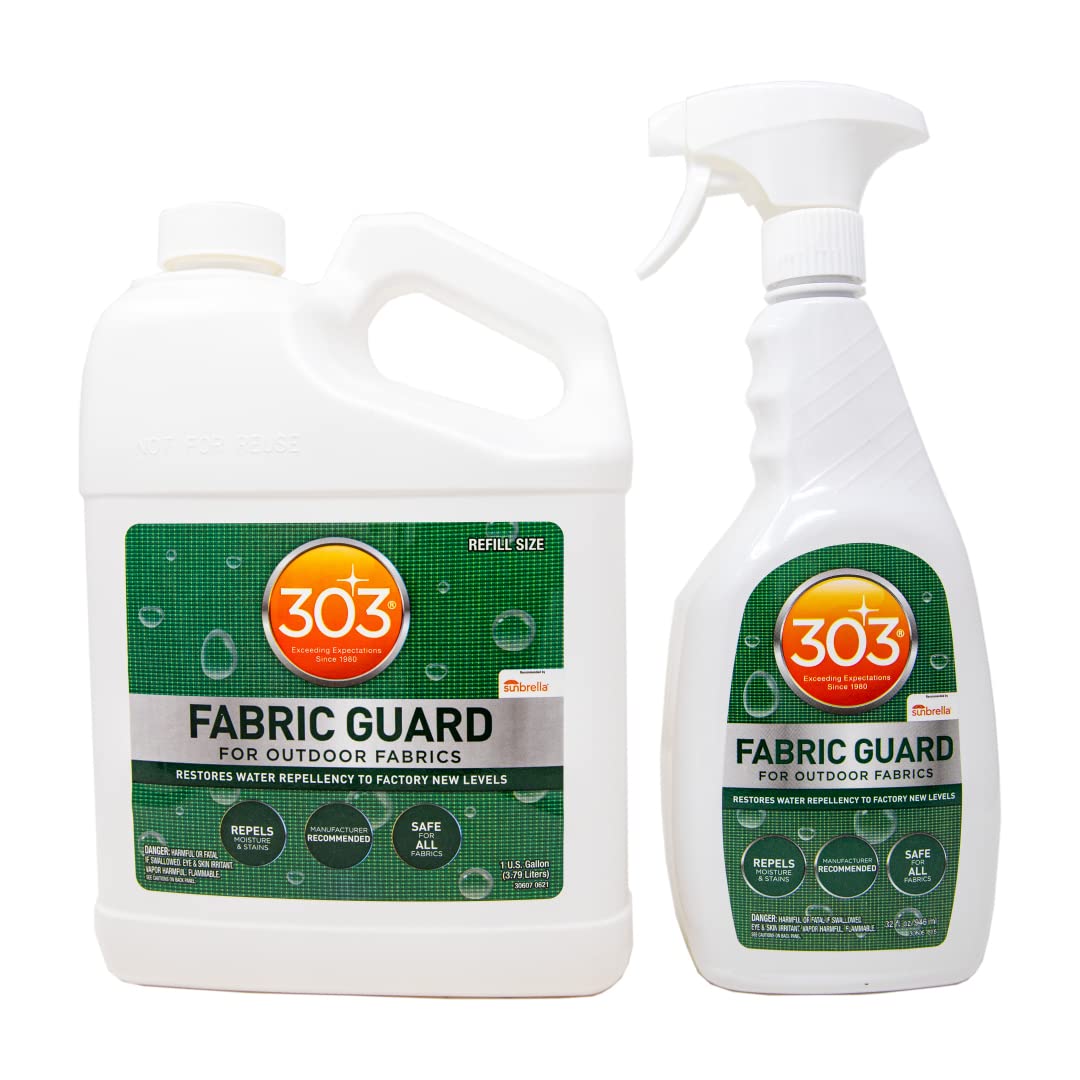 303 Products Fabric Guard – Waterproof & Stain Resistant Fabric Protector Spray for Outdoor Furniture, Upholstery, Car Seats & More | Safe for All Fabrics | Easy Application | Refill Bundle | Ideal for Patio Cushions, Camping Gear & Auto Interiors