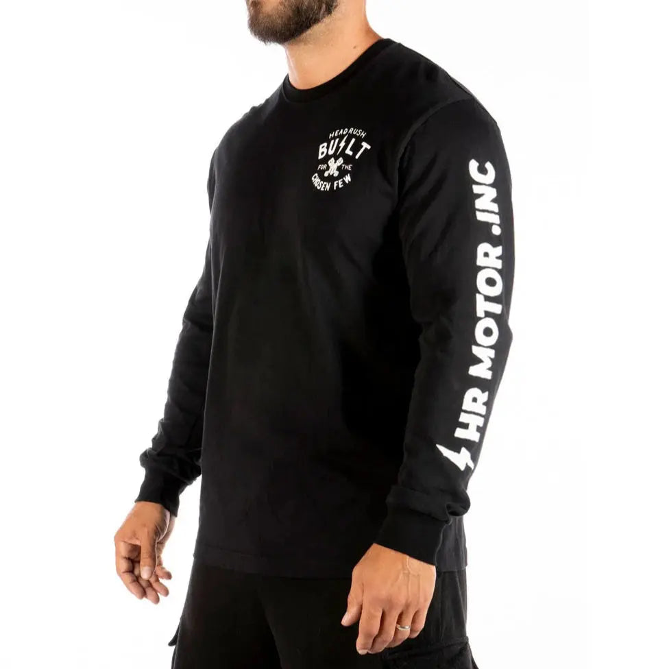 Headrush Men's Premium Long Sleeve T-Shirt - Soft Cotton Crewneck Tee for Casual Wear & Outdoor Activities