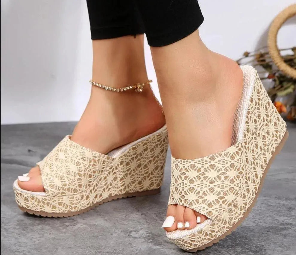 Trendy Printed Wedge Heels for Women - Comfortable & Fashionable Summer Sandals - Perfect for Beach, Parties & Casual Outings