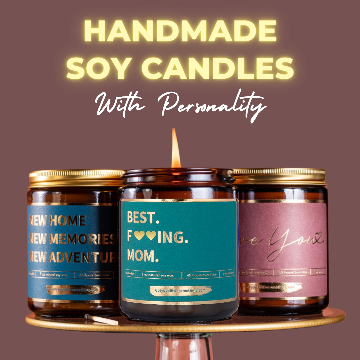 Lavender Vanilla Soy Wax Candle - Best Mom Ever Funny Scented Candle | Perfect Mothers Day Gift, Birthday Present for Mom, Step Mother & Grandma | Thoughtful Gift Idea from Daughter or Son | Relaxing Aromatherapy for Home, Bedroom & Spa
