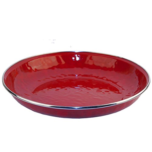 Premium Solid Red Pasta Plates - Set of 4 (10-Inch) - Durable Ceramic Dinner Plates for Italian Meals, Family Dinners & Restaurant Use
