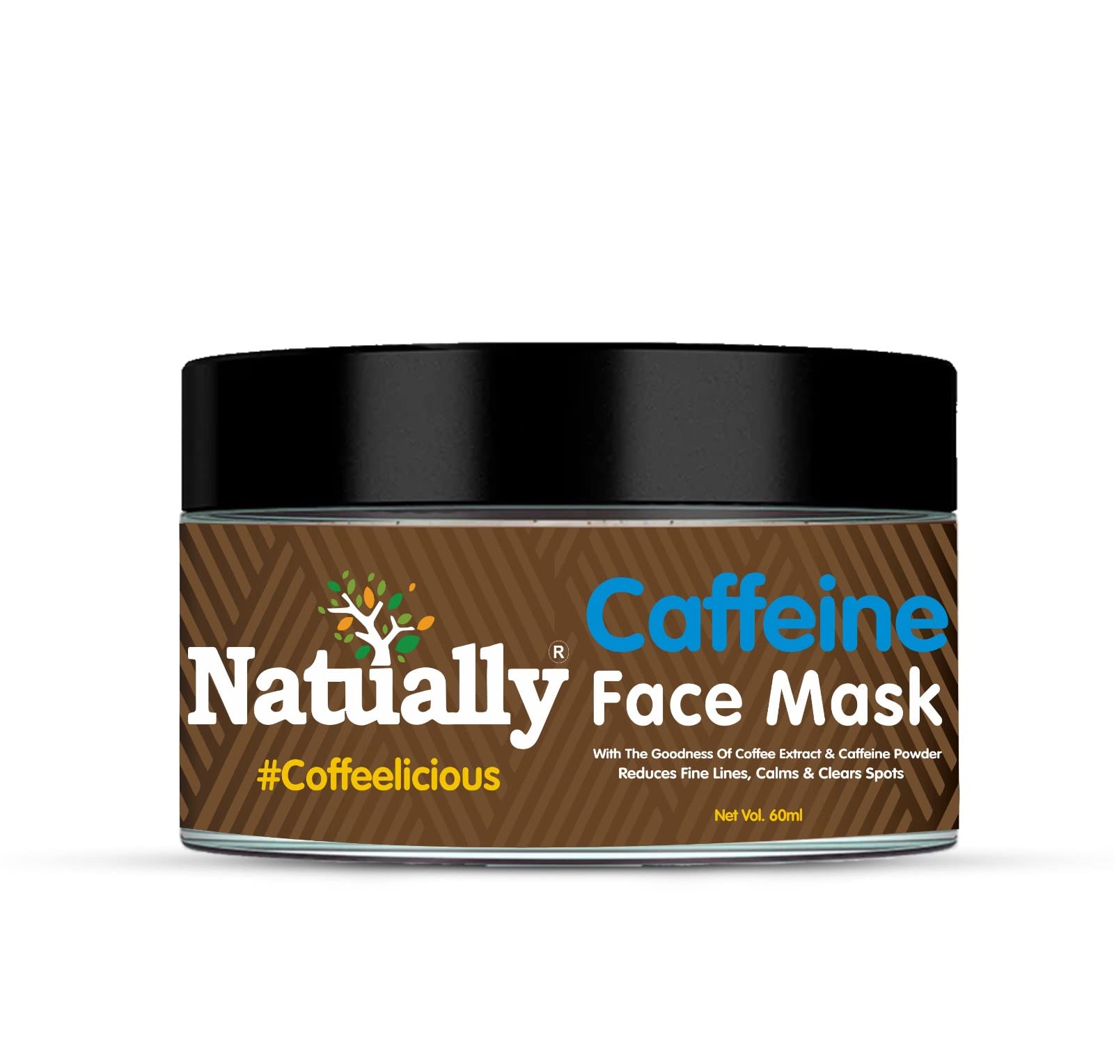 NATUALLY Caffeine Face Mask (60ml) - Brightening & Anti-Aging Skincare for Glowing Skin - Perfect for Morning Routine & Night Care