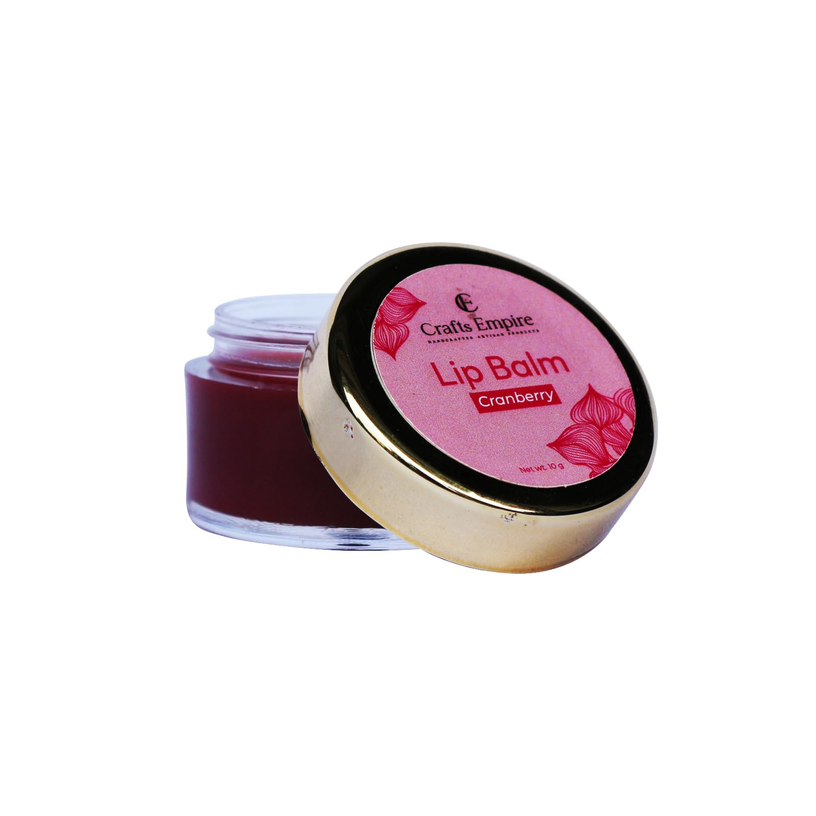 CRAFTS EMPIRE Cranberry Lip Balm - 10g Moisturizing & Nourishing Lip Care for Dry, Chapped Lips - Perfect for Winter, Travel & Daily Hydration
