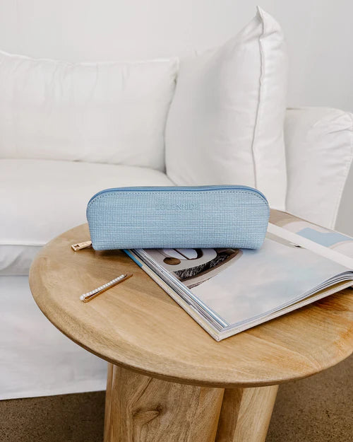 Louenhide Jayne Makeup Bag - Waterproof Cosmetic Organizer (Pale Blue) for Travel, Gym & Daily Essentials Storage