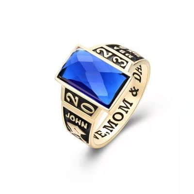 Authentic PJM Mementos USA Premium Class Ring for Men - 925 Sterling Silver or 10KT Gold Checkerboard Collection - Custom High School College University Graduation Ring - Perfect Graduation Gift for Him | Ideal for Commencement Ceremonies, Alumni Reunions & Lifetime Keepsakes