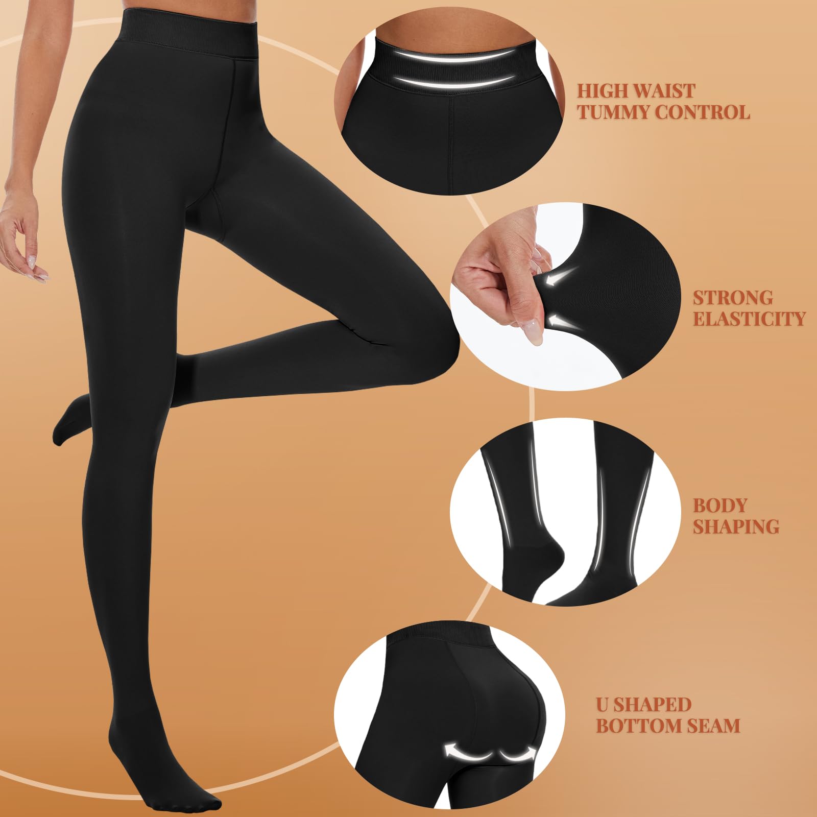 NexiEpoch Fleece Lined Tights for Women - Warm Thermal Leggings for Winter Outfits