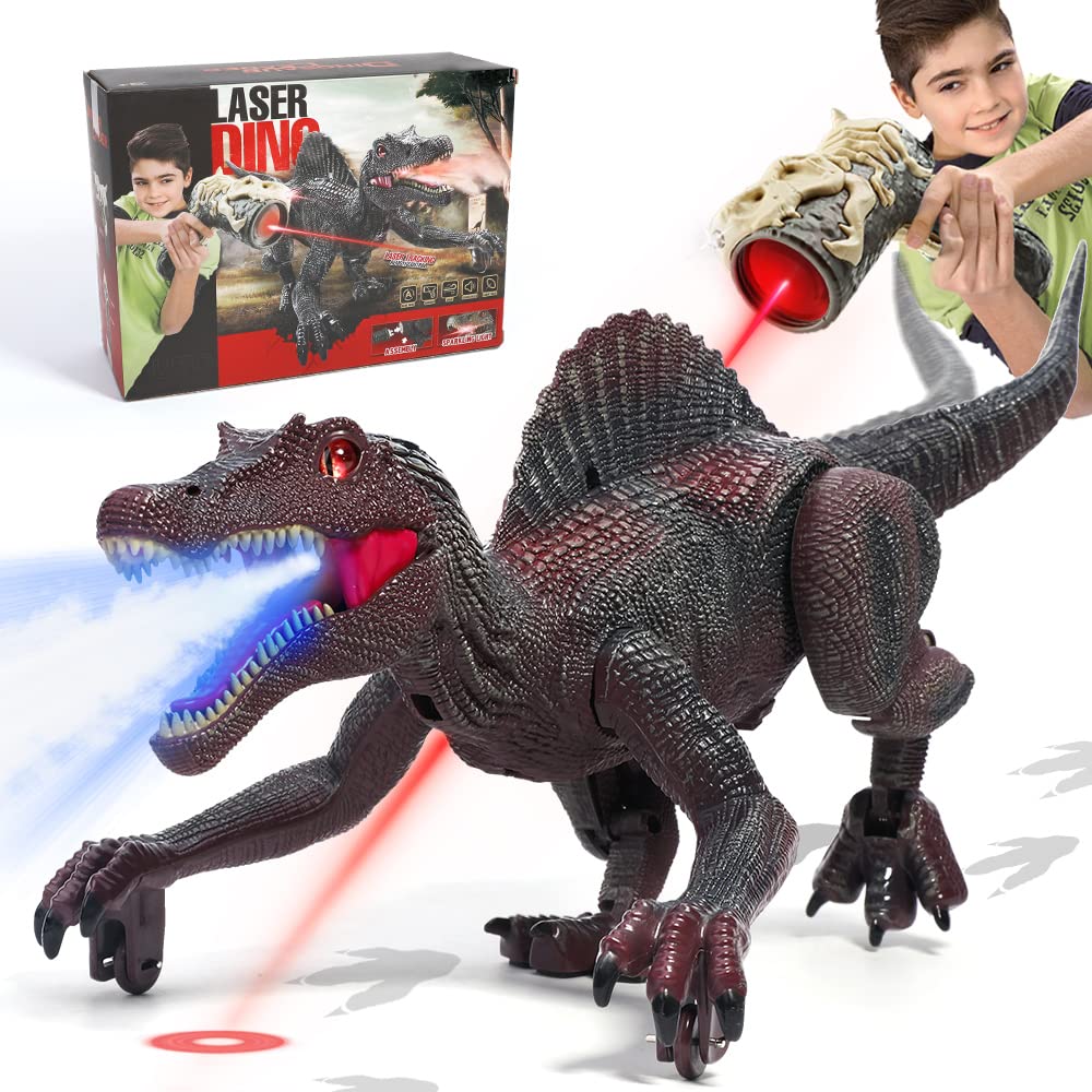 FRUSE Remote Control Dinosaur Toy - RC Walking Robot Dinosaur with Light Tracing, Spray Mist, LED Lights & Roaring Sounds | Interactive Jurassic Dinosaur Toy for Kids Ages 3-8 | Perfect for Birthday Gifts, STEM Learning & Pretend Play