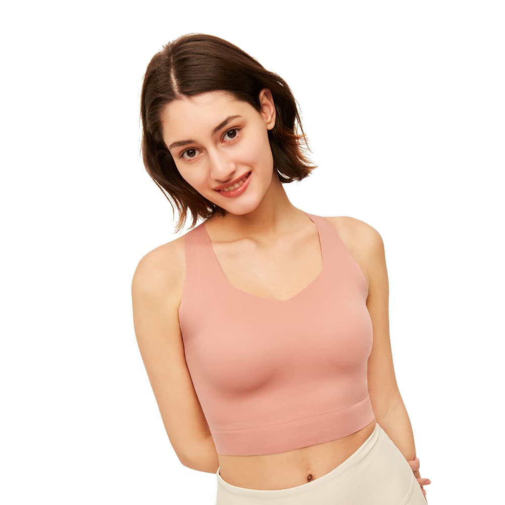 OHYOGA Women's Seamless Sports Bra - High Support Workout Crop Top for Running, Yoga & Gym - Breathable Comfortable Activewear (SLV3M322) | Perfect for Fitness, Training & Everyday Wear