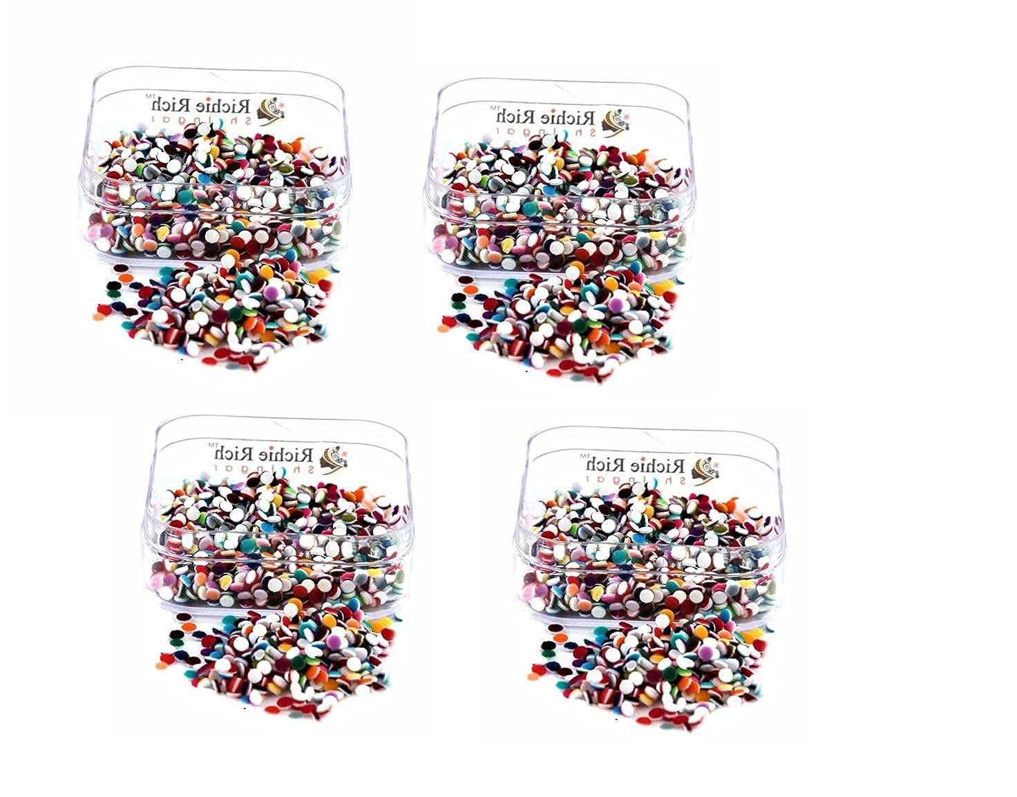 PSPestore Multicolor Bindi 4 Boxes (3mm Each) - Premium Indian Forehead Stickers for Daily Wear & Special Occasions - Perfect for Weddings, Festivals & Cultural Events