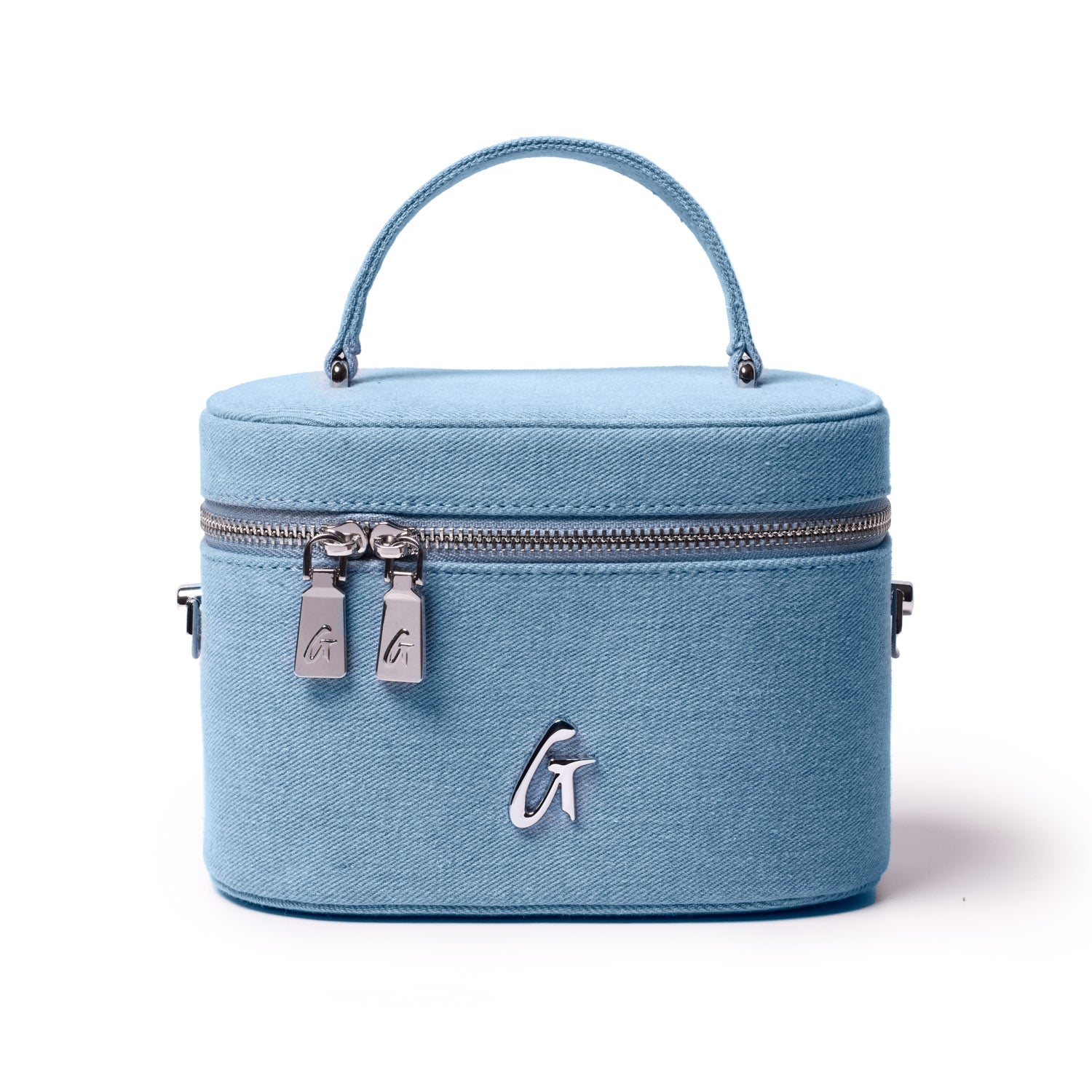 JUMBO DENIM SILVER VANITY BAG - Large Women's Fashion Shoulder Purse for Travel, Shopping & Everyday Use