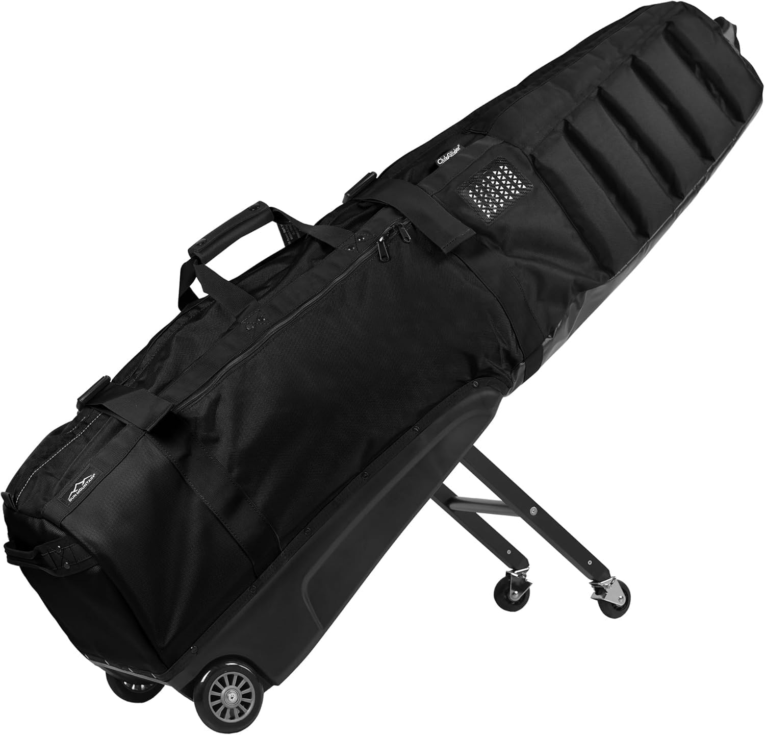 **Sun Mountain ClubGlider Meridian Premium Wheeled Golf Travel Bag - Heavy Duty Durable Golf Club Carrier with Dense Foam Padding & Spacious Storage - Best for Air Travel & Golf Vacations - Black**    (Note: This optimized title includes key SEO terms like 