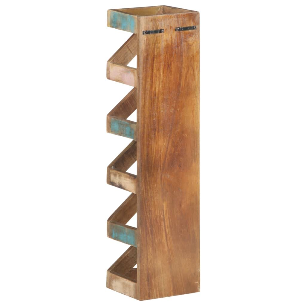 CHARMMA 5-Bottle Wine Rack - Solid Reclaimed Wood Wall Mounted Wine Storage for Kitchen, Dining Room & Bar Decor