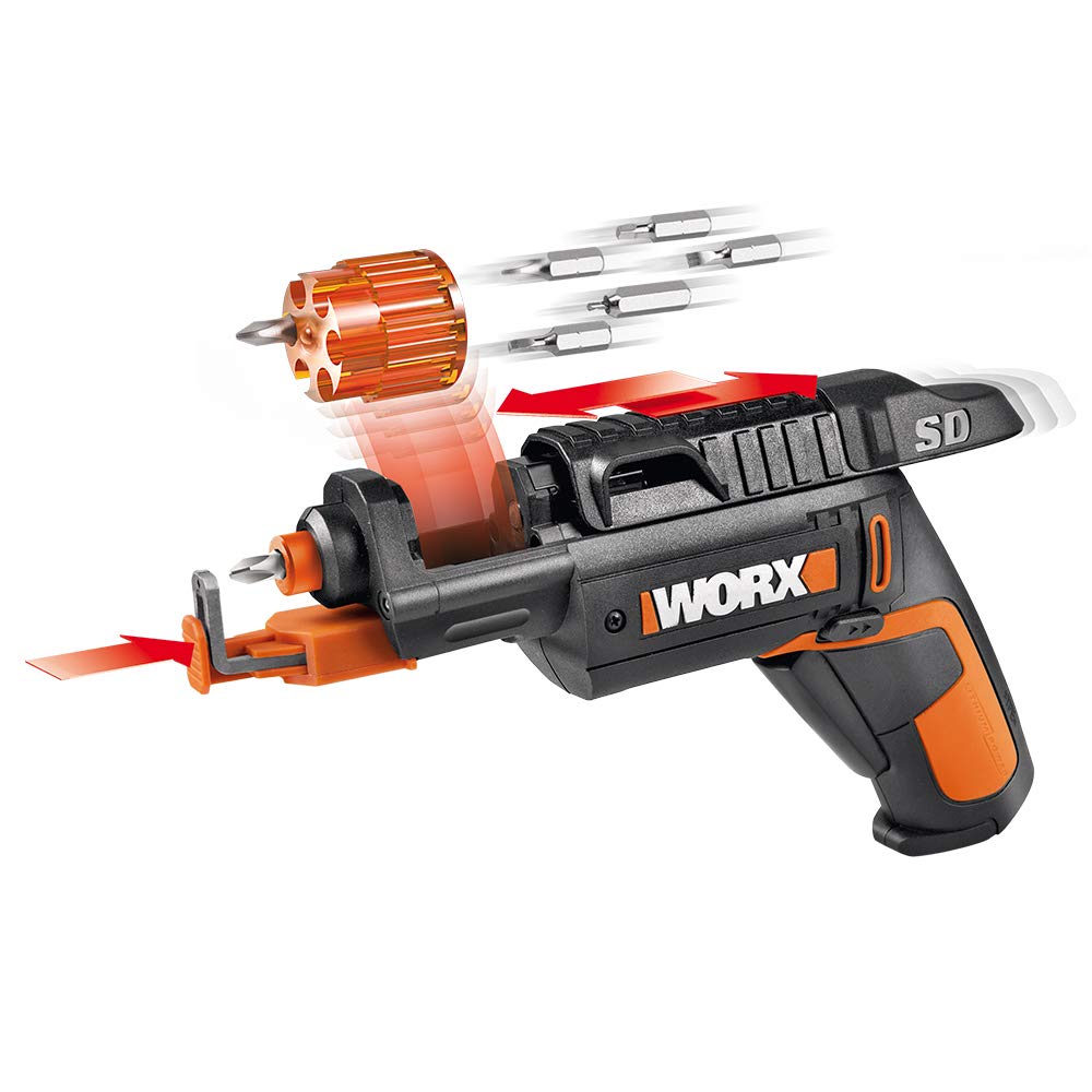 Worx WX255L 4V Rechargeable Cordless Electric Screwdriver Set with 6 Bits, Screw Holder & Charger - Compact Power Tool for Home DIY, Furniture Assembly, Electronics Repair