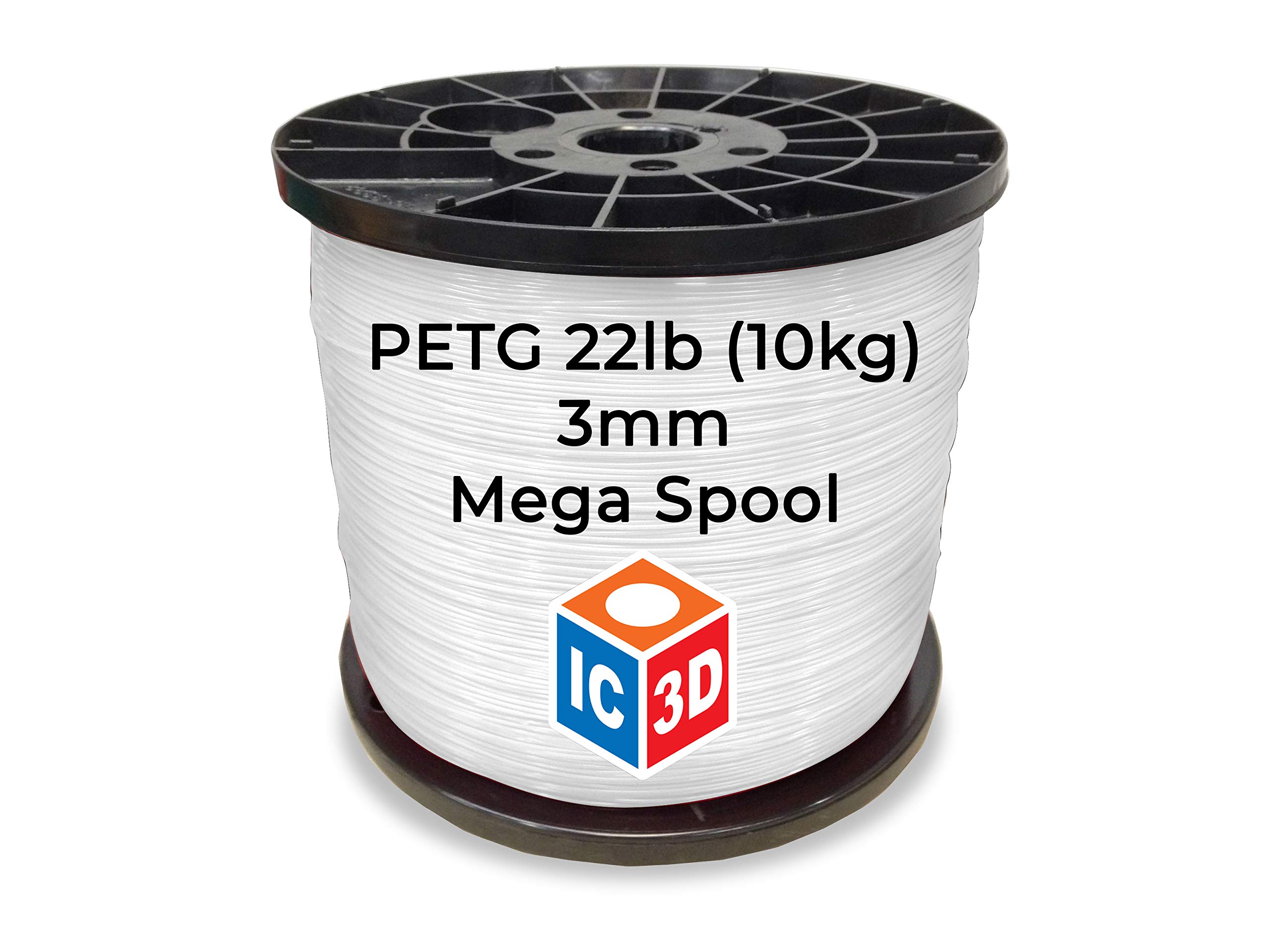 Premium White 2.85mm PETG 3D Printer Filament - 10kg Spool - High Precision +/- 0.05mm - Professional Grade 3D Printing Material - Made in USA - Perfect for Functional Prototypes, Cosplay Props & Industrial Applications