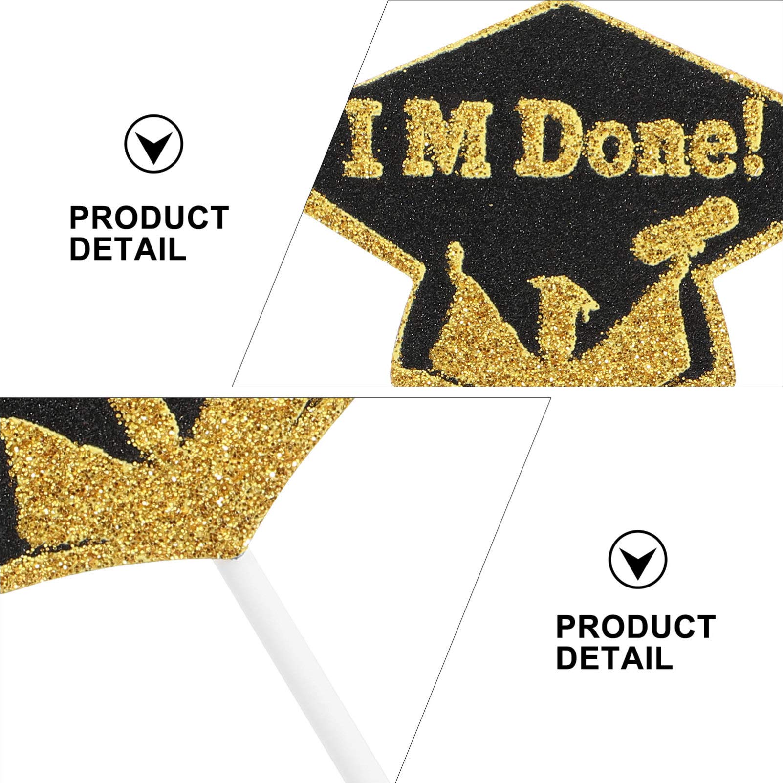 10pcs Graduation Cake Toppers - Edible Cake Decorations for Graduation Party, Cupcake Picks, Dessert Inserts - Perfect for Graduation Cakes, Cupcakes & Celebration Desserts (Graduation Party Decor, School Celebration)