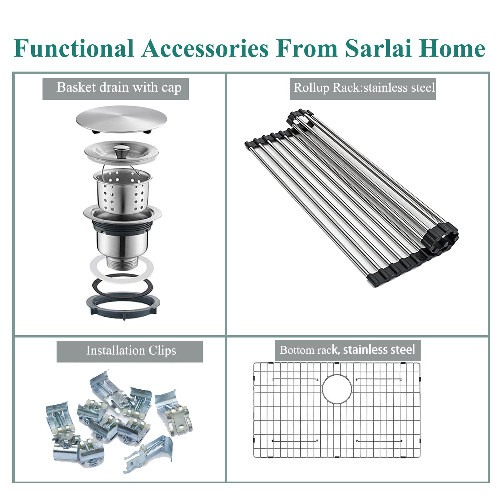 30 Inch Drop-In Stainless Steel Kitchen Sink - 16 Gauge Topmount Single Bowl with Deep Basin & Rounded Corners by Sarlai | Perfect for Modern Kitchens, Restaurant Prep Areas & RV Installations