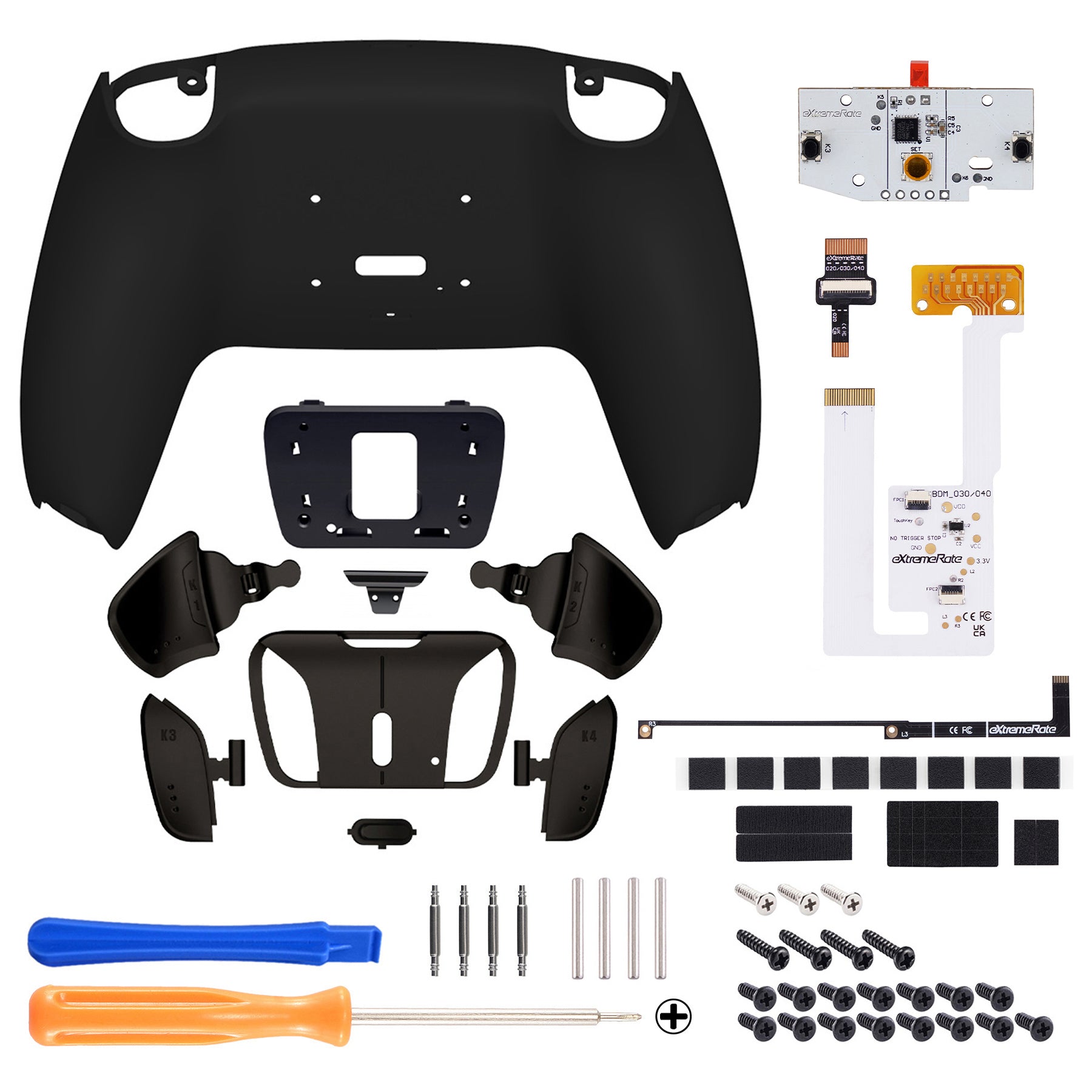 eXtremeRate Black Real Metal Buttons (RMB) V3 Remap Kit for PS5 Controller BDM-030/040/050 - Premium Gaming Upgrade for Enhanced Performance & Durability - Perfect for Competitive Gaming & Long Play Sessions