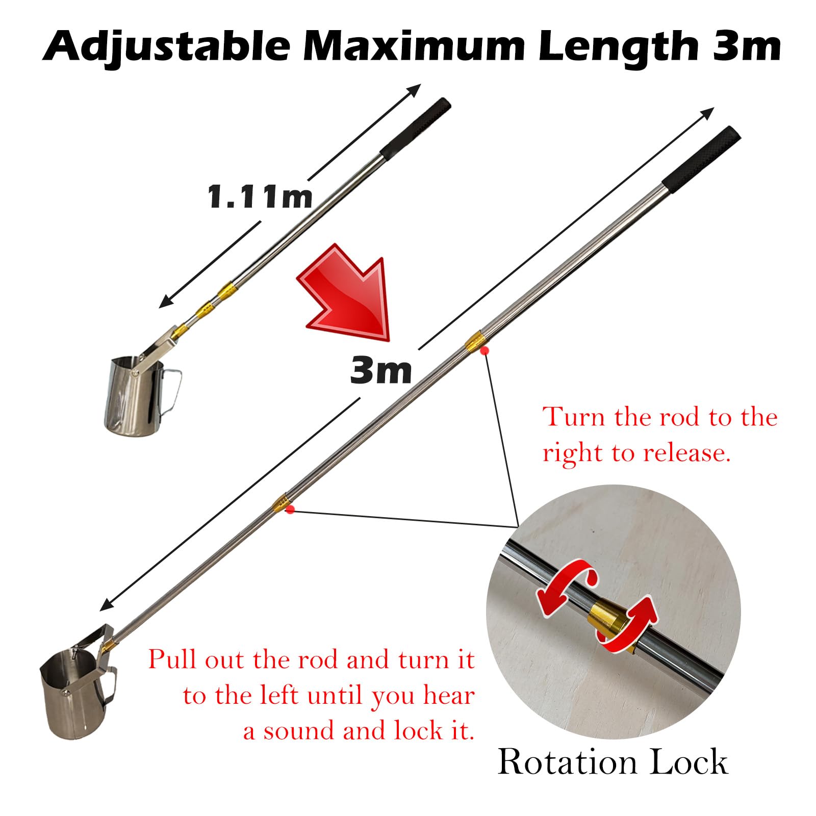 Premium Stainless Steel Telescopic Water Sampler Kit - 900ml Pendulum Sampler Ladle with Extendable Rod for Water Quality Testing | Perfect for Environmental Monitoring, Lake/River Sampling & Laboratory Analysis