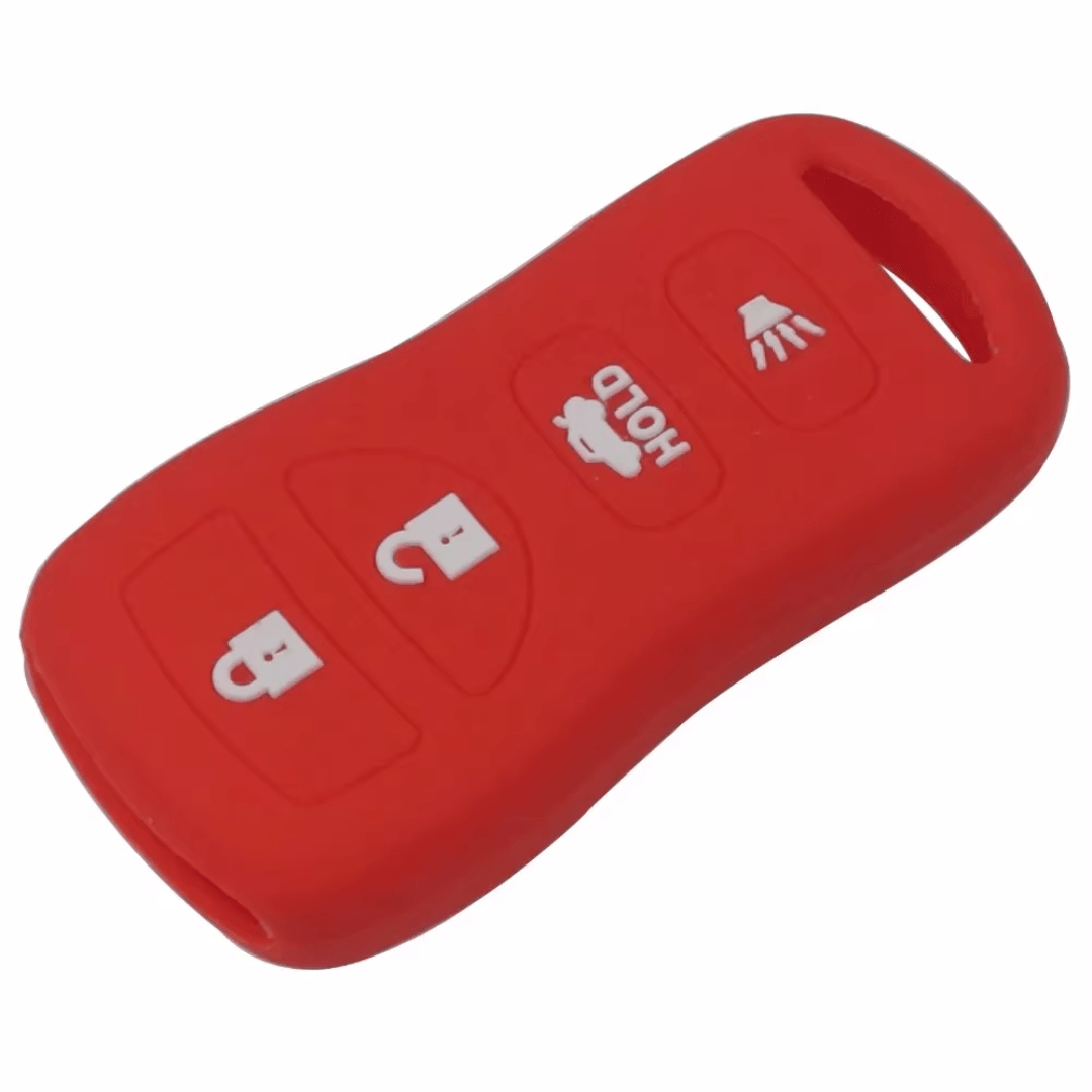 Nissan Remote Key Fob Cover 4-Button Silicone Rubber Case Protector for Armada, Sentra, 350Z, Altima, Maxima & Infiniti - Durable Key Protection for Everyday Use