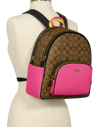 Coach Court Backpack in Colorblock Signature Canvas - Stylish Women's Designer Backpack for Work, School & Travel | Durable & Fashionable Everyday Carry Bag