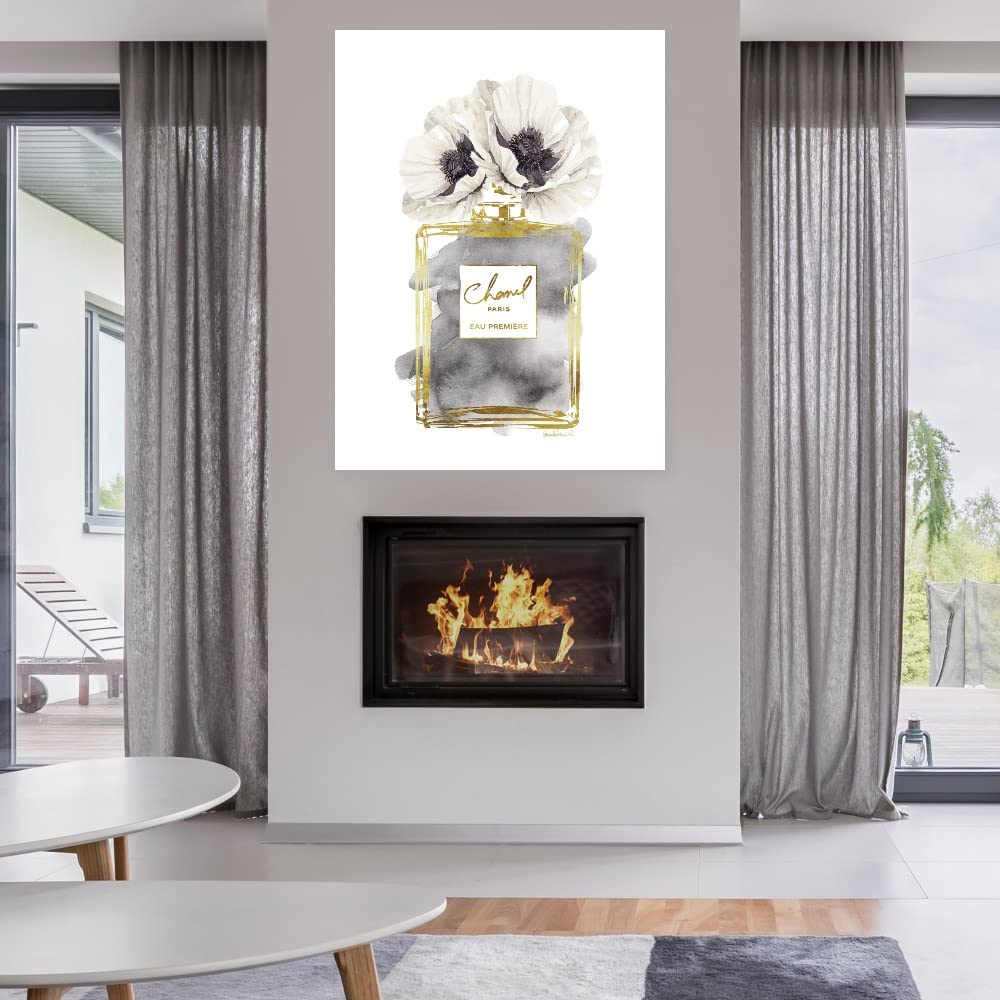 Fine Art Canvas Perfume Bottle Bouquet III Wall Painting by Amanda Greenwood - Modern Home Decor for Living Room, Bedroom, Office - Ready to Hang 32x43 Inches - Perfect for Gifts, Housewarming & Interior Design