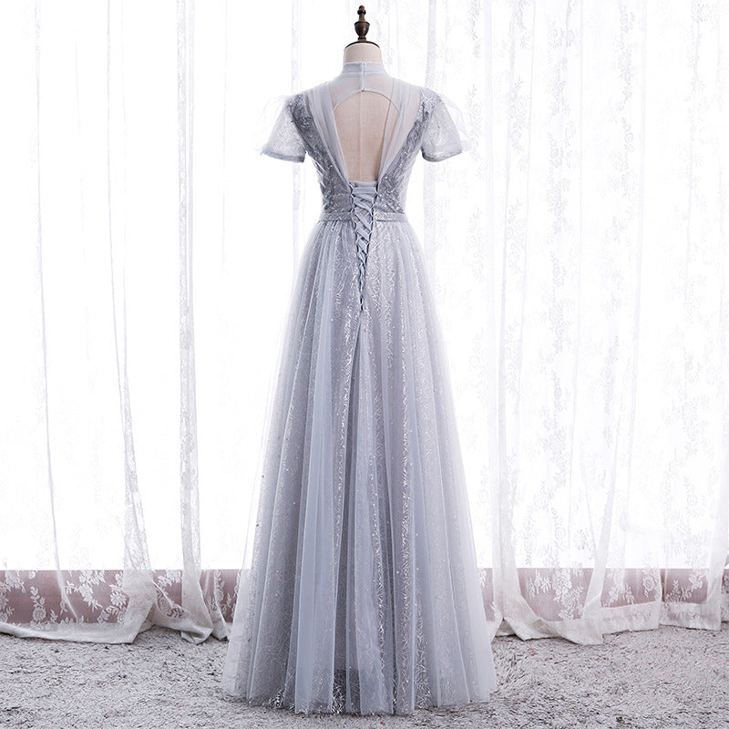 Elegant Deep V Neck Tulle Prom Dress - A-Line Long Formal Evening Gown for Women | Perfect for Homecoming, Prom Night & Special Occasions