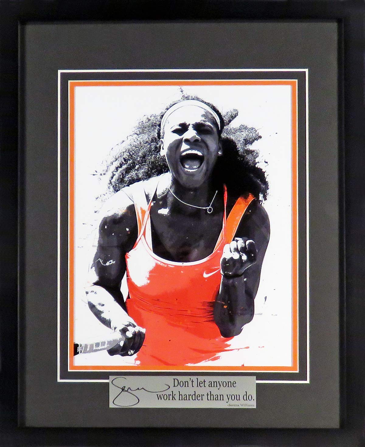Serena Williams 11x14 Framed Art Print - Engraved Series Tennis Poster - Perfect for Home Decor, Office Wall Art & Sports Fan Gifts