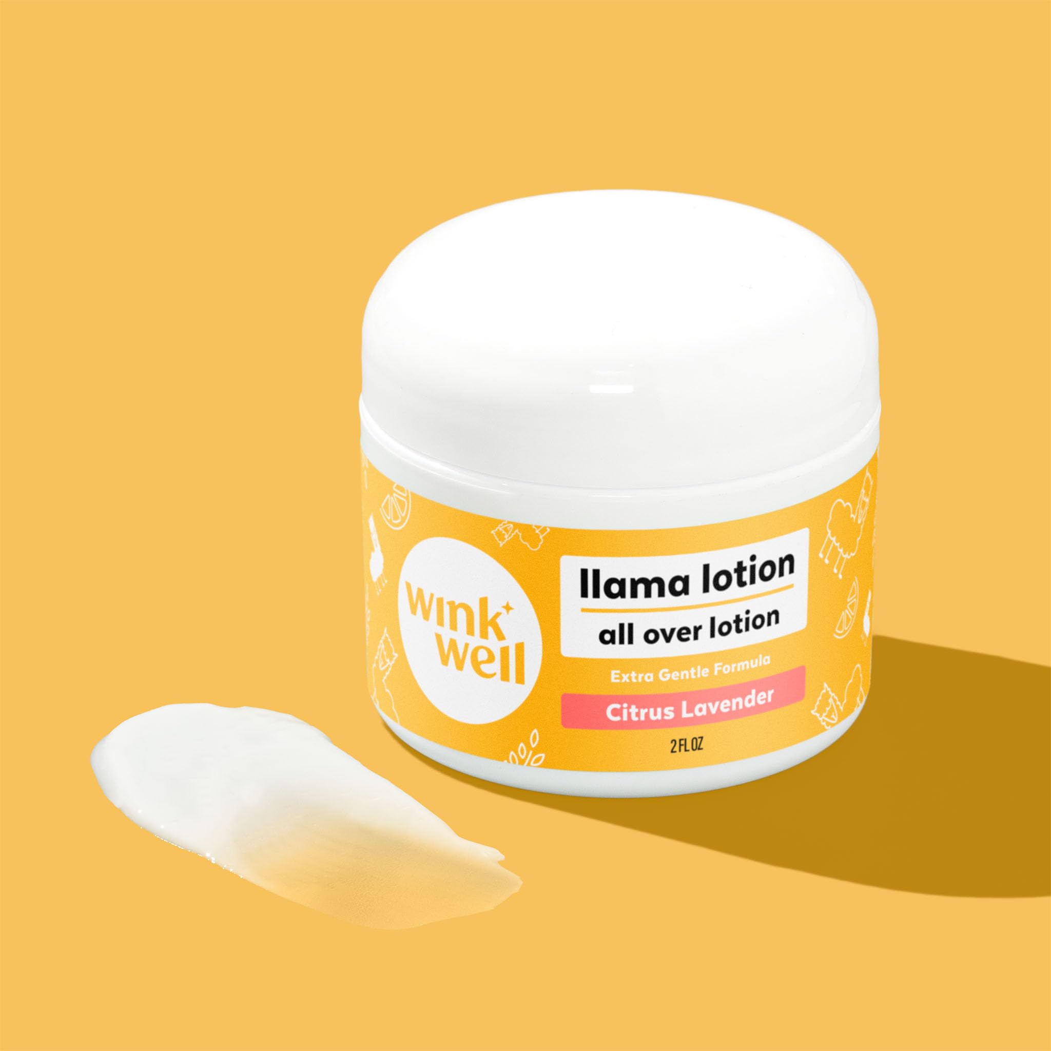 Wink Well Llama Baby Lotion - Gentle Moisturizing Body Lotion for Dry Skin Care | Paraben-Free, Chemical-Free, Dye-Free & Fragrance-Free | Safe for Babies, Kids & Adults | 2 oz Jar | Perfect for Daily Hydration & Sensitive Skin Relief