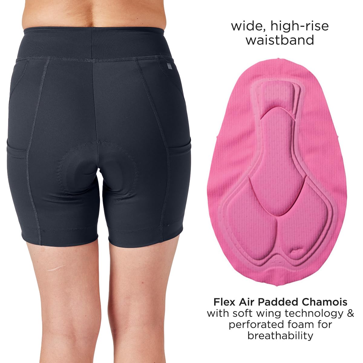 Women's Terry Bike Shorts with Padding - 7 Inch Inseam Compression Cycling Shorts UPF 50+ for Touring & Road Biking | Perfect for Long-Distance Rides & Outdoor Workouts