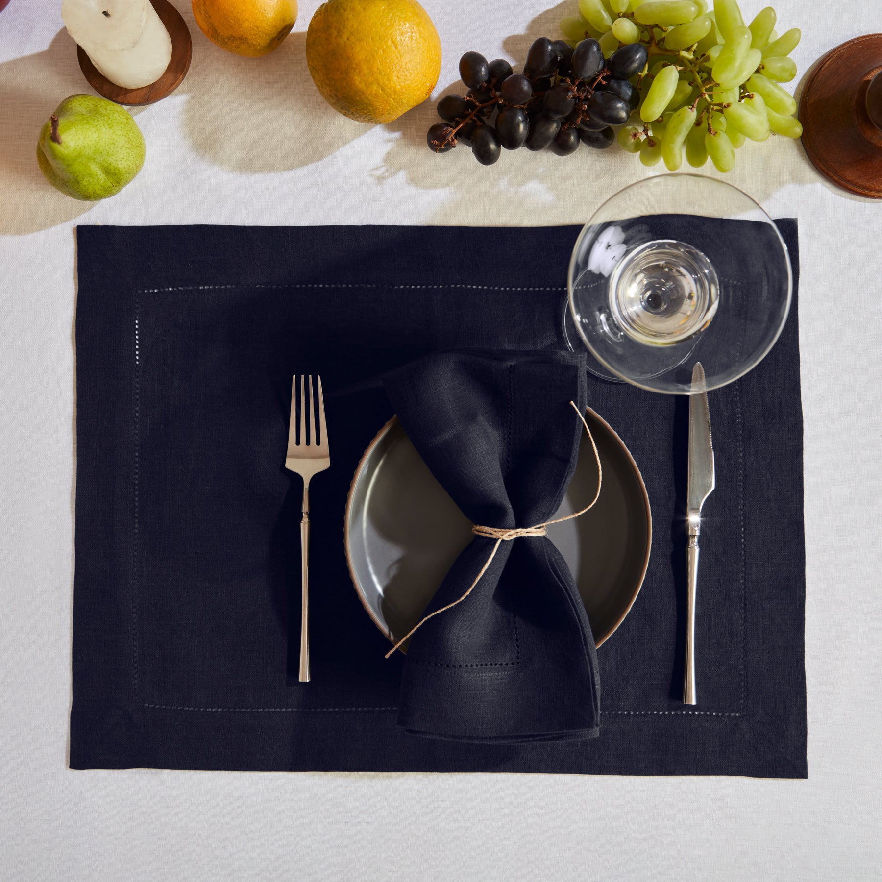 Sonoma Hemstitch Placemats Set of 4 - Premium Cotton Table Mats for Dining - Perfect for Dinner Parties, Holiday Meals & Home Decor