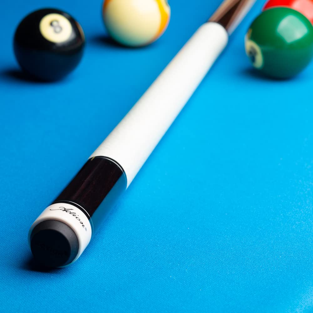 Premium Billiards Pool Cue Stick with Blonde Wood & Red/Chocolate Inlay Points - Professional Tournament Quality for Home Game Rooms & Bars