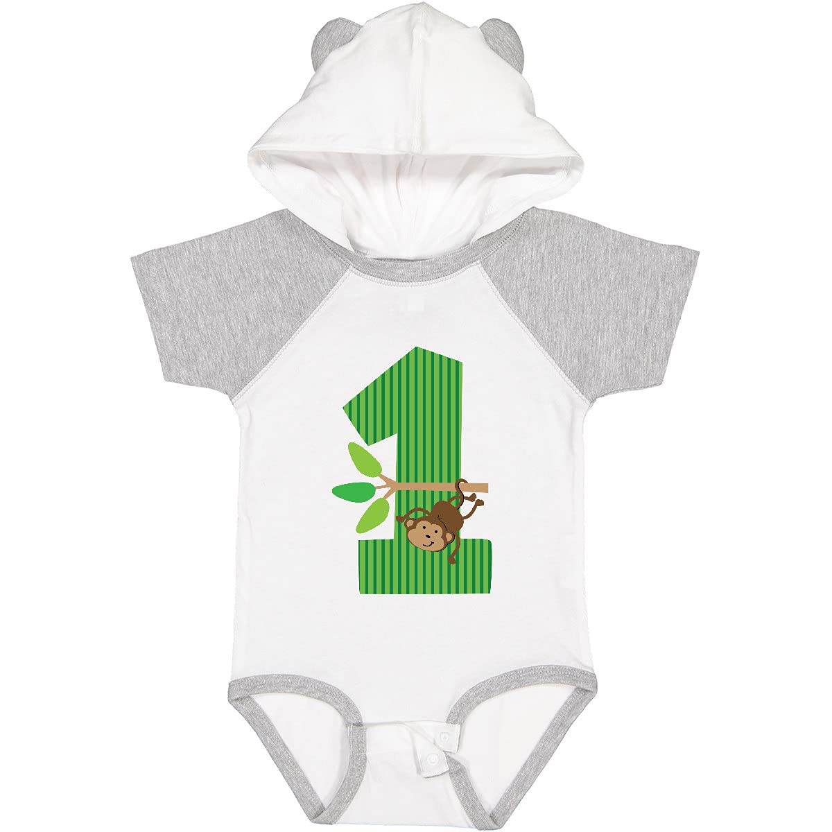Inktastic 1st Birthday Monkey Baby Bodysuit - Cute 12 Month Outfit for Boys & Girls - Perfect for Birthday Party, Photo Shoot & Special Occasions