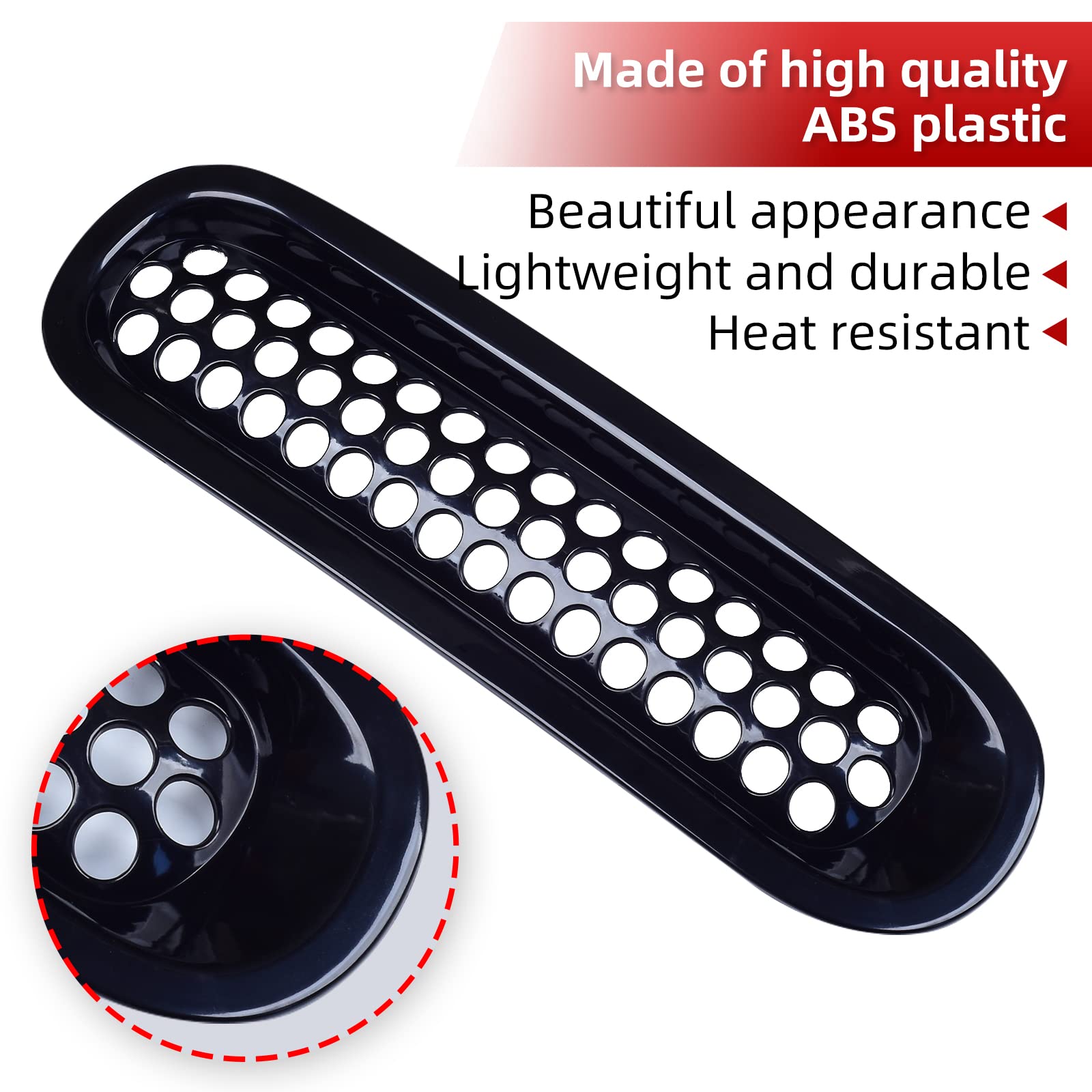 AggAuto Glossy Black 7-Piece Grille Inserts for Jeep Wrangler JK & JKU (2007-2018) - Front Mesh Grill Cover Accessories for Off-Road Protection & Style Enhancement