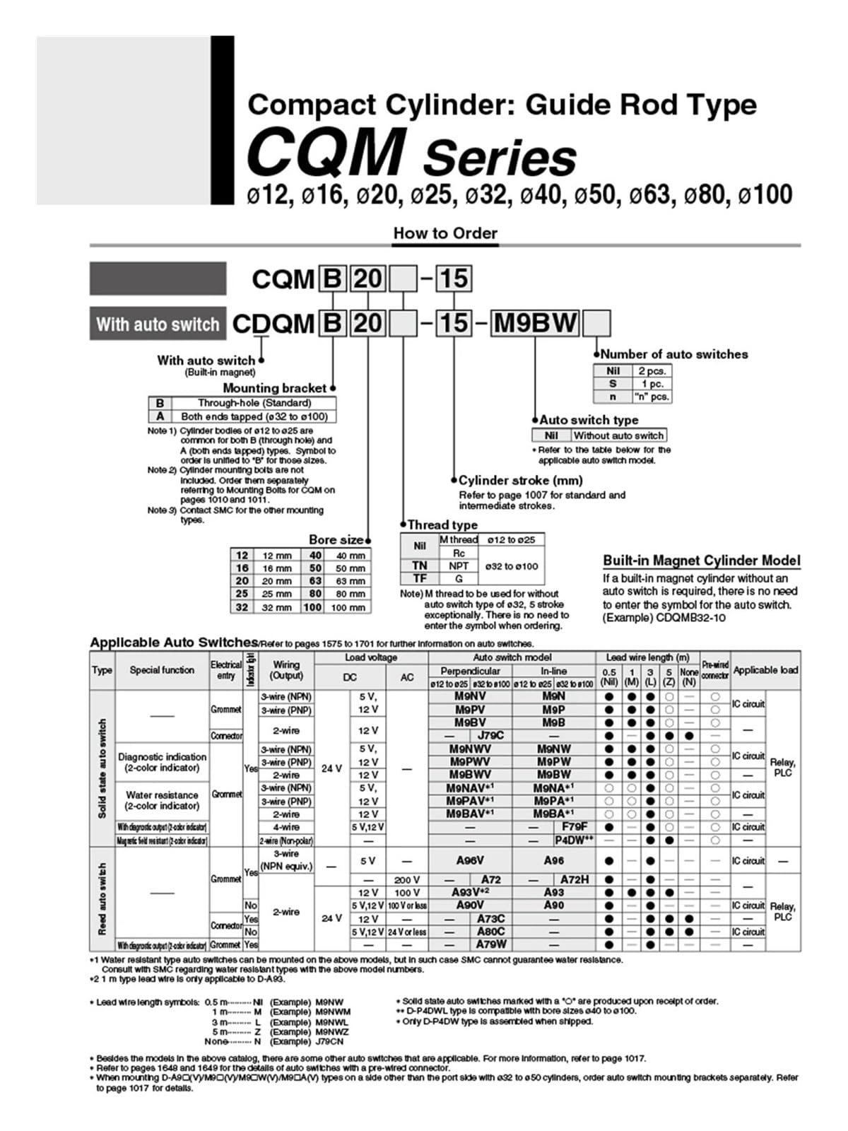 SMC CQMB Series Compact Double Acting Guide Rod Cylinder with Magnet - CQMB12-5, CQMB16-10, CQMB40mm (5mm Stroke) | Ideal for Automation Equipment, Robotics, and Industrial Machinery Applications