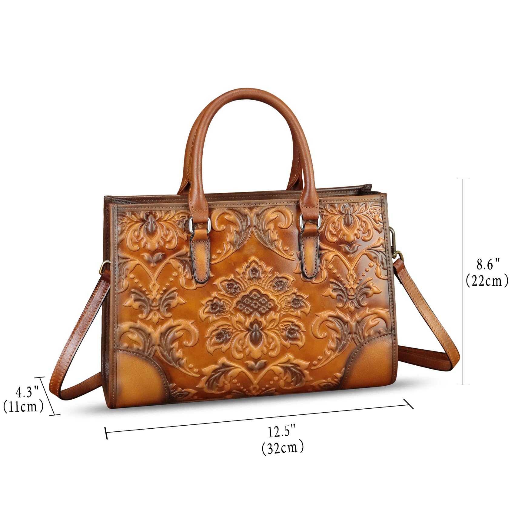 Genuine Leather Satchel for Women - Handmade Crossbody Tote Purse for Work & Travel