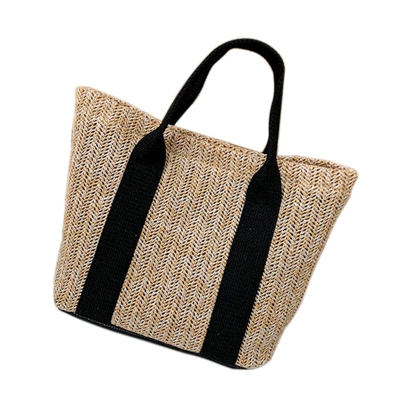 Straw Woven Beach Tote Bag for Women - Lightweight & Portable Summer Vacation Travel Handbag - Perfect for Pool, Beach, and Shopping Trips